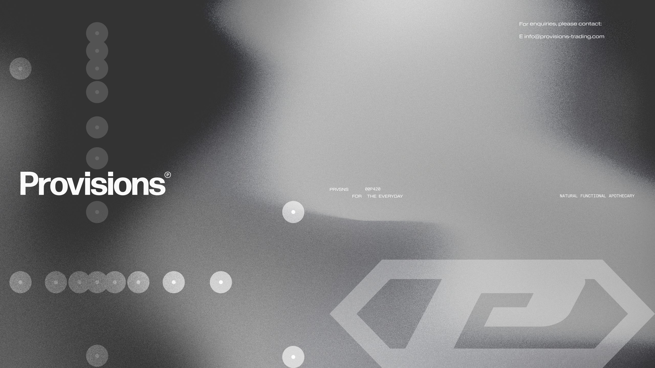 Provisions. For enquiries, please contact info@provisions-trading.com.